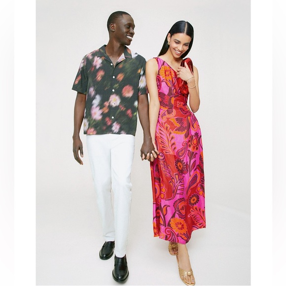 FARM RIO NWT BOLD FLORAL MIDI DRESS ❤️ - Picture 2 of 10